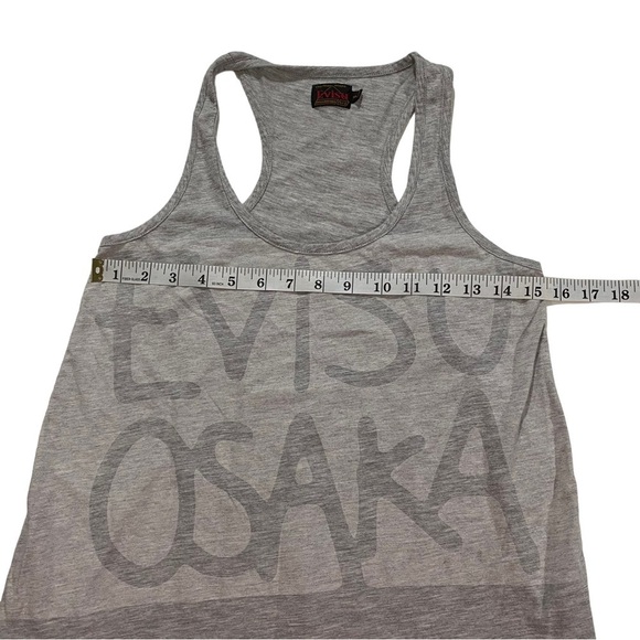 Evisu Men Heather Grey Evisu Osaka Print Racerback Tank T-Shirt Sz S Patch Japan - Picture 13 of 15